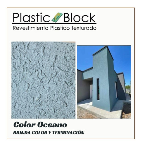 Revestimientos Plastíc Block Texturados 30kg Rodillo Oceano
