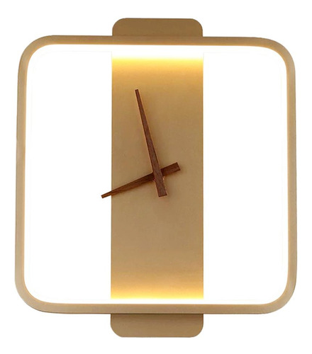 Modernos Relojes De Pared En 3d, Lámpara Led, Oro Cuadrado