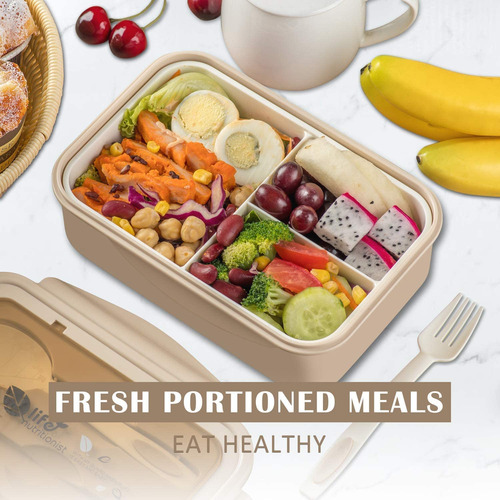 Bento Box, 1400ml Caja De Almuerzo, Reutilizable Caja De