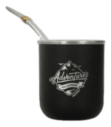 Imagen 2 de 9 de Mate Y Bombilla Acero Inoxidable Termico + Yerbera Azucarera