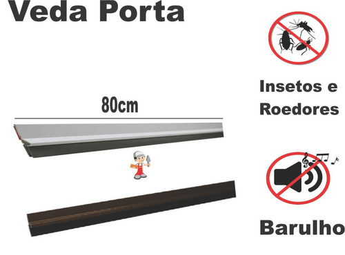 Veda Porta C/ Adesivo 3m Rodo Silicone 80cm- Stamaco