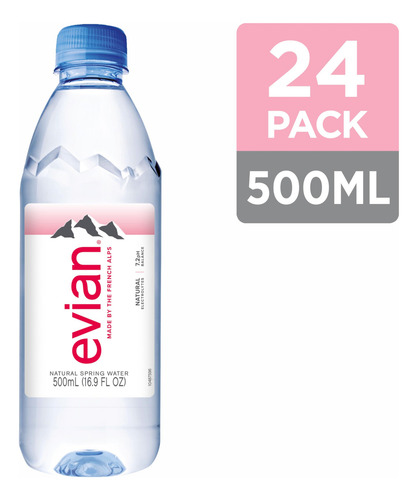 Agua De Manantial Evian 500 Ml Paquete De 24 Botellas