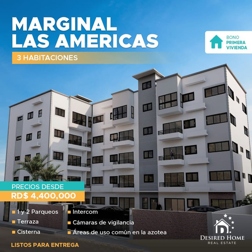 Apartamentos Listos Para Entrega Ubicados En Marginal Las Americas, Santo Domingo Este