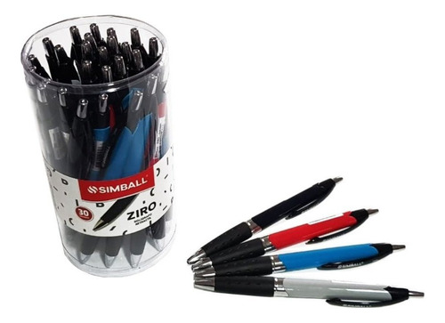 Bolígrafos Retractil Micro Ziro Por 30 Unidades Azul O Negro
