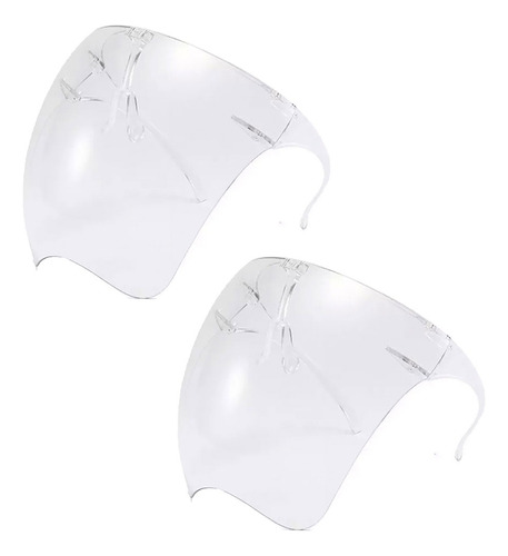 Careta Protector Facial Soporte Lentes Reutilizable 2 Piezas