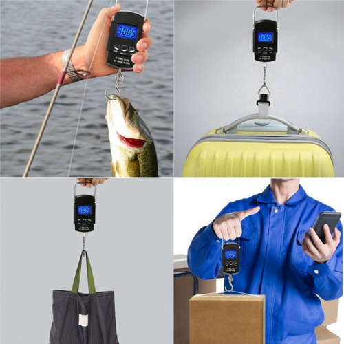 1 Báscula De Viaje De 50 Kg, Báscula De Pesca Digital Sin Ba