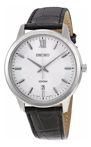 Reloj Seiko Sur035 Color de la malla Negro Color del bisel Plateado Color del fondo Plateado