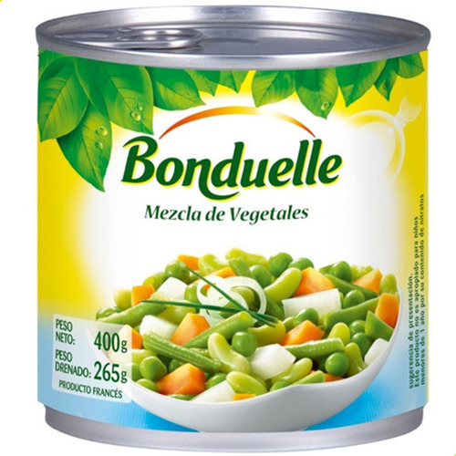 Imagen 2 de 7 de Mezcla De Vegetales Bonduelle Lata Origen Francia - Pack X6