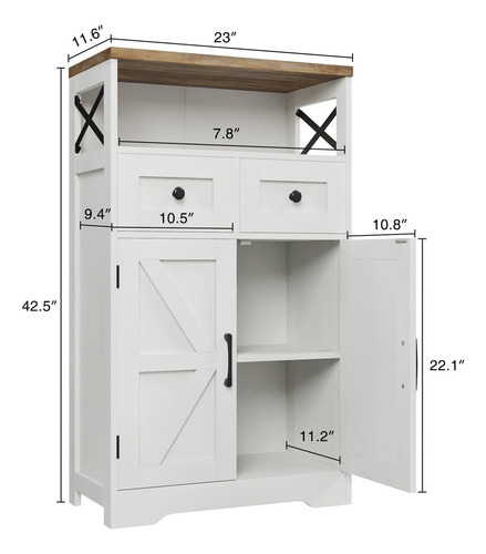 Credenza Recibidor Multiusos Para Sala Mesa Auxiliar Bufeter Blanco