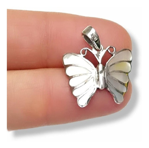 Dije Mariposa Piedras Naturales. Plata925