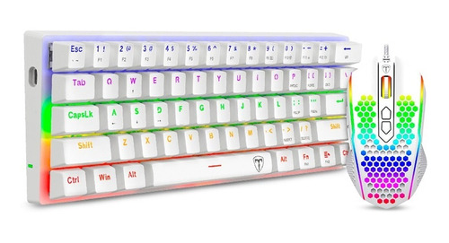 Combo T-dagger Main Force White -teclado 60%+ Mouse, Español