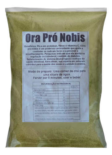 Ora-pro-nóbis Pó 500g - Rica Vitaminas D - Sem Glúten