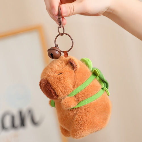 Muñeco De Peluche Capybara Con Llavero Y Mochila