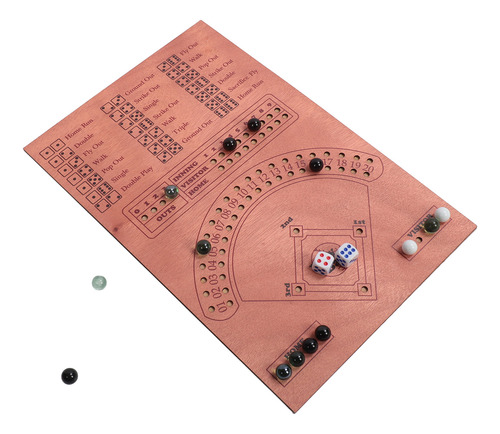 Simulador De Juego De Mesa De Dados De Béisbol De Madera