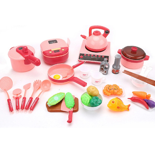 Imagen 2 de 6 de Juego De Cocina Para Niños 38 Pc C/ Luz Y Sonido