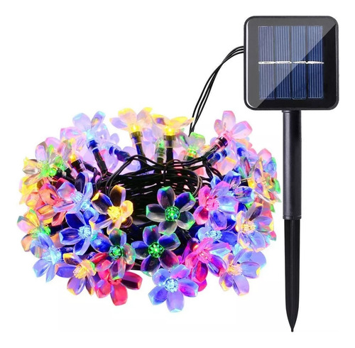 Cadena De Luces Solares De 22 M Y 200 Led Con Forma De Flor