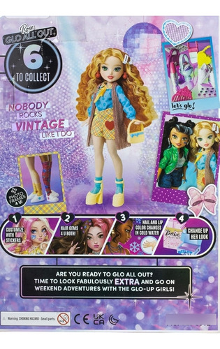 Muñeca De Moda Glo Up Rose. Cambio Color En Uñas Y Labios.