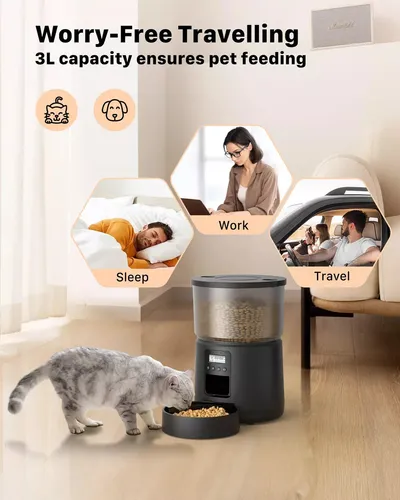 Comedero Automático Programable Mascotas Con Timer Y Audio