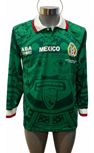 Jersey Aba Sport Selección Méxicana Mexico Azteca 1998 Larga