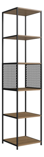 Estante 180 Cm Estilo Industrial Com Tela P1023 Preto Mell P Cor Preto/mel