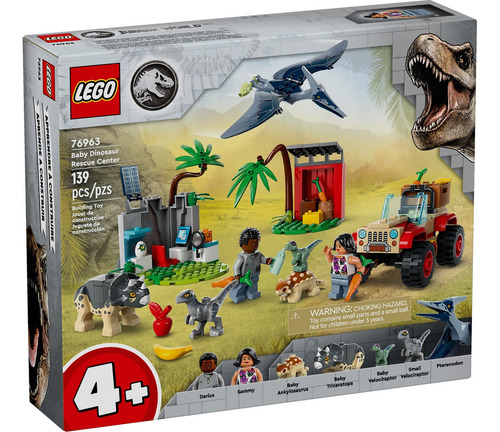 Lego Jurassic World 76963 Centro Rescate Dinosaurios 139 Pzs 139