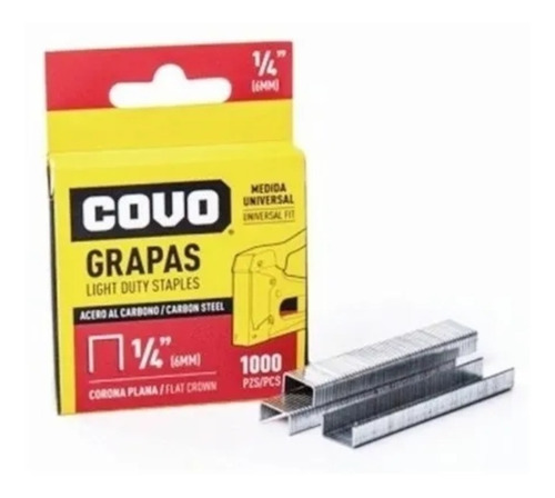 Grapas Para Tapizar  6mm 1/4 Pack 3 Cajas De Mil Unidades