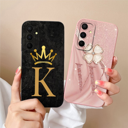Funda De Silicona Para Samsung Galaxy A54 A53 5g, A Prueba De Golpes, Lujosas, Letras Florales, Pareja, Carcasa Trasera De Silicona Para Samsung A54 A