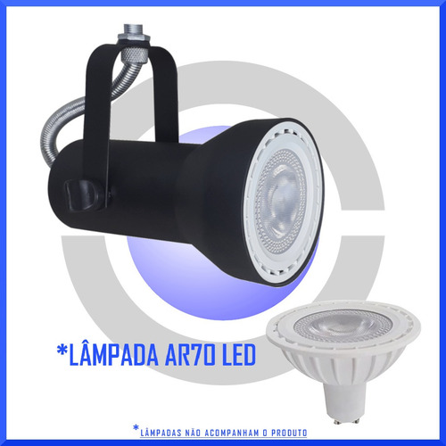 Imagem 3 de 6 de Spot P/ Lampada Ar70 Para Perfilado Soquete Bocal Gu10 37 Un