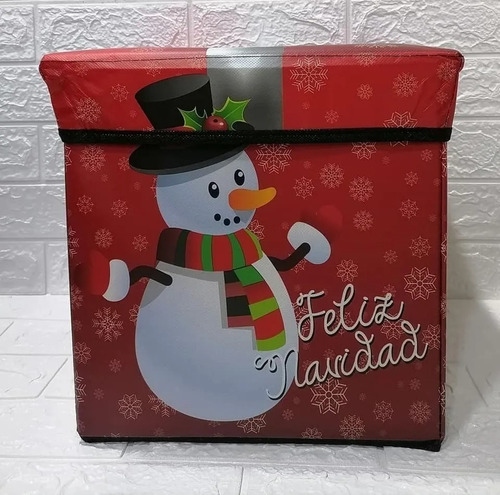 Puff Navideños Organizador, Baul Para Navidad