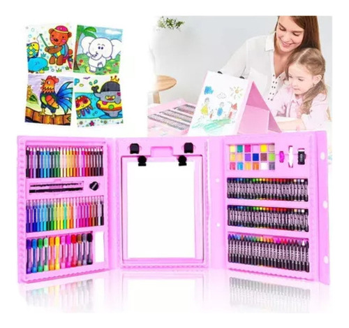 Set De Dibujo Para Niños, Lata De 208 Lápices De Colores