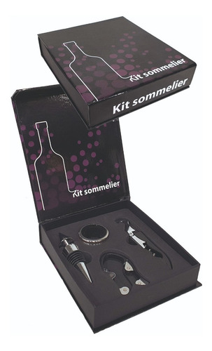 Set Vino X 4 Acc Para Sommelier Caja 15 X 14 Cm