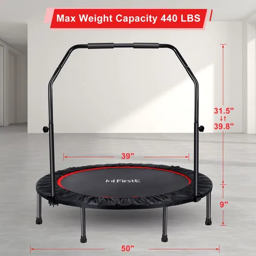 Mini Trampolín Fitness 127 Cm Plegable Con Mango Ajustable M