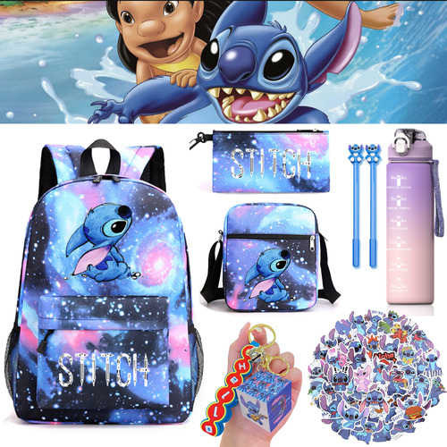 Set De 57 Mochilas Lilo & Stitch Con Otros Accesorios