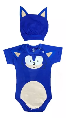 Fantasia Infantil Sonic Roupa Infantil Jogos Festa Carnaval