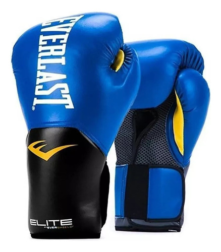 Luva Boxe Muay Thai Everlast Pro Style Elite V2 Azul E Preta