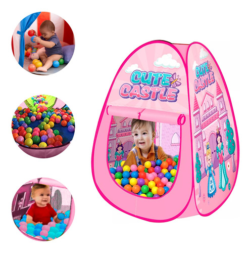 Carpa Infantil Piscina 100 Pelota Castillo Cute Juego Niños