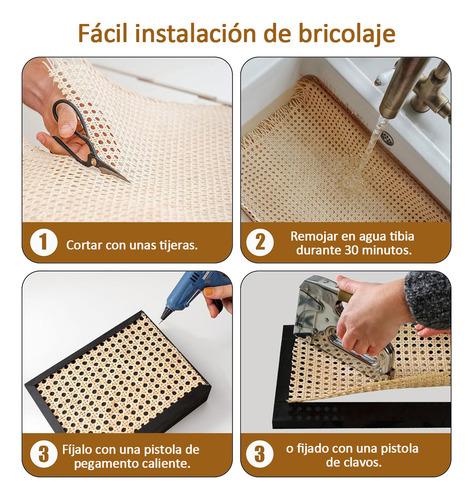 2 Pcs Rollo Cincha De Ratán De Caña Para Manualidad,mueble