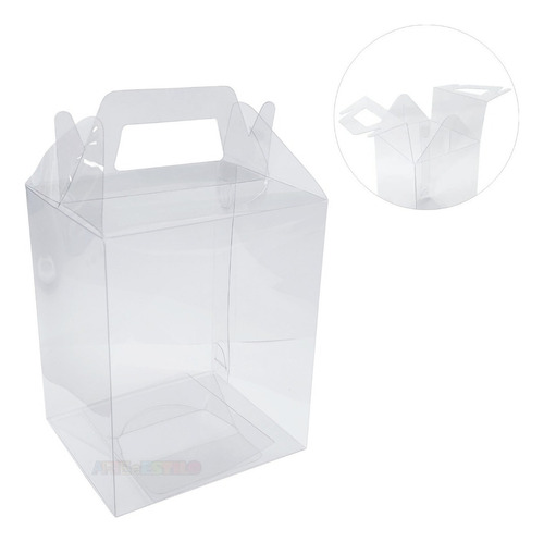 10 Un Maleta Embalagem De Plástico 11x9,5x13,5 Cm Caixa Alça