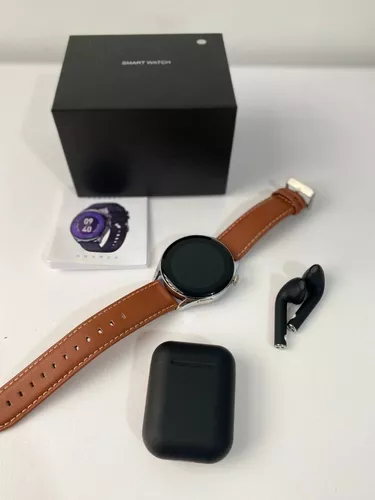 Reloj Inteligente Smartwatch Para Hombre Redondo En Acero