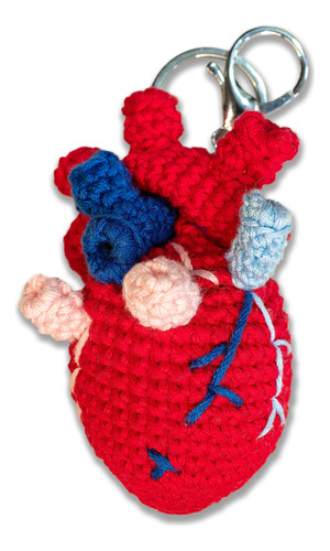 Corazón Anatómico Tejido Crochet  Llavero Amigurumi