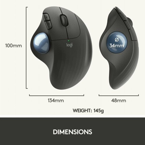 Logitech Ergo M575 For Business, Mouse Con Trackball