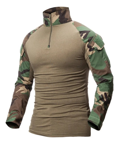 Camisa Militar Táctica De Camuflaje Y Airsoft Woodland Para
