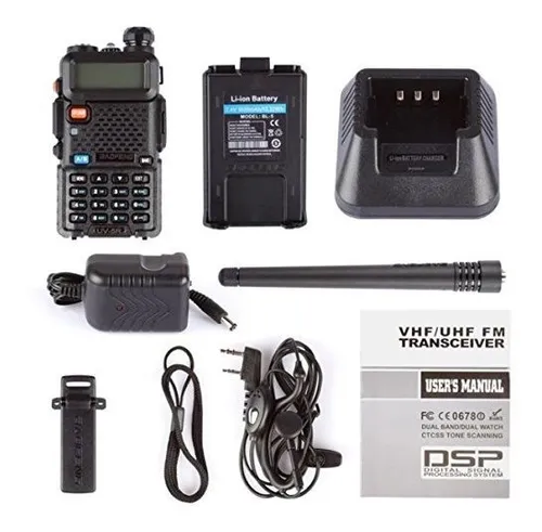 Baofeng Uv-5r Radio Doble Banda, Dos Vías, Negra
