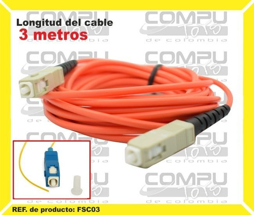 Cable Fibra Optica Sc-sc Simple 3 M Ref: Fsc03 Computoys Sas