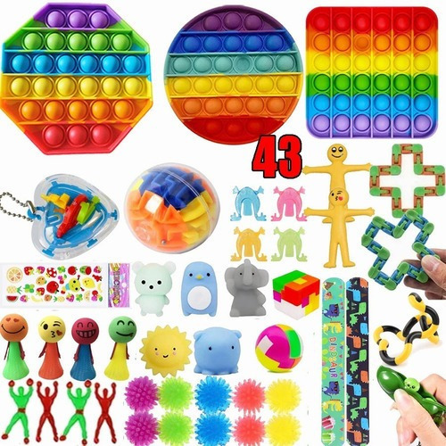 Kit De Brinquedos Sensoriais Popit Bubble Fidget 53 Piezas
