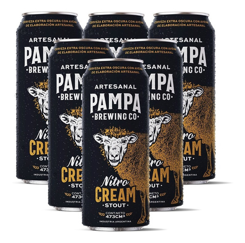Cerveza Artesanal Pampa Cream Stout 473cc X 6 Lata