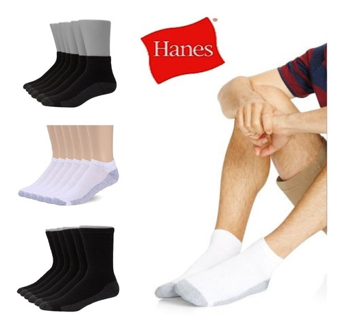 Medias Hanes 10-pack Corta Low Cut 6-12 Pierna Tobillera