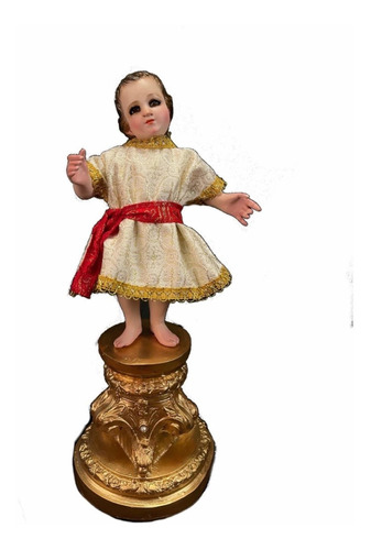 Niño Jesús De Pie 38cm Con Base Desmontable Con Vestimenta