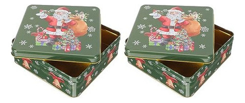 Abaodam 2 Cajas De Regalo De Lata De Navidad, Latas De Galle