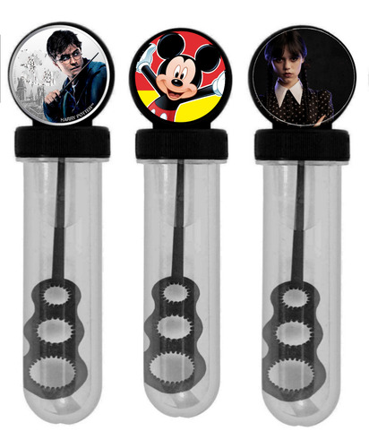 X20 Burbujeros Negros Mickey Harry Potter Merlina Sorpresita